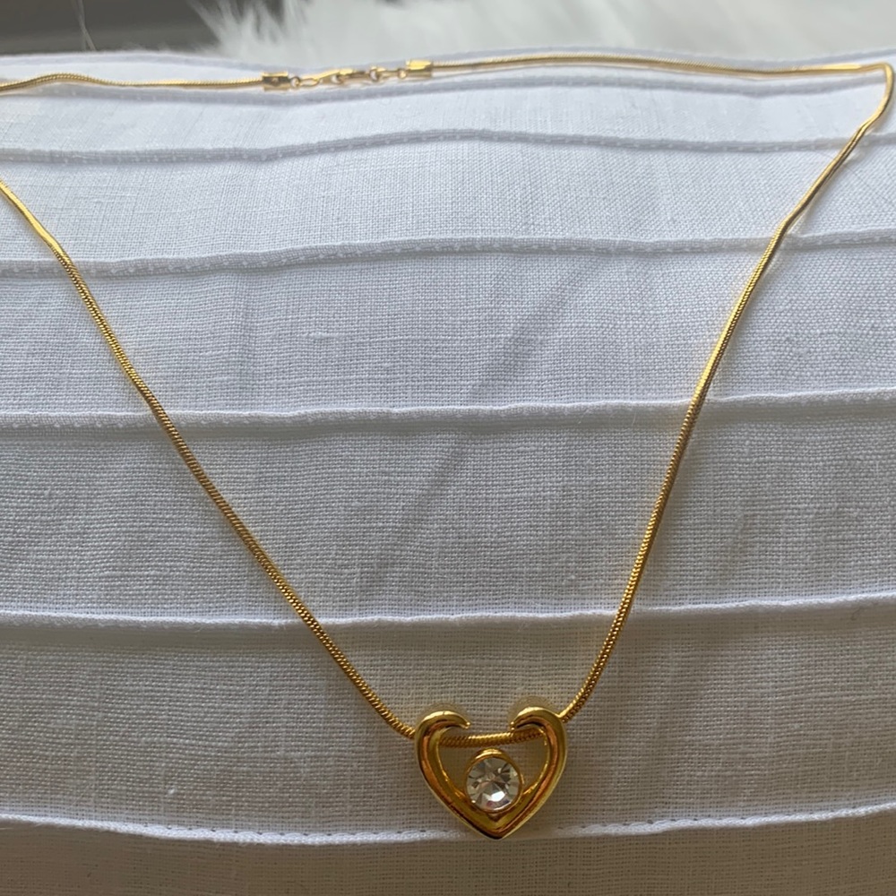 Beautiful stylish necklace gold and rhone
